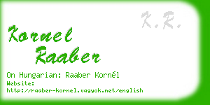 kornel raaber business card